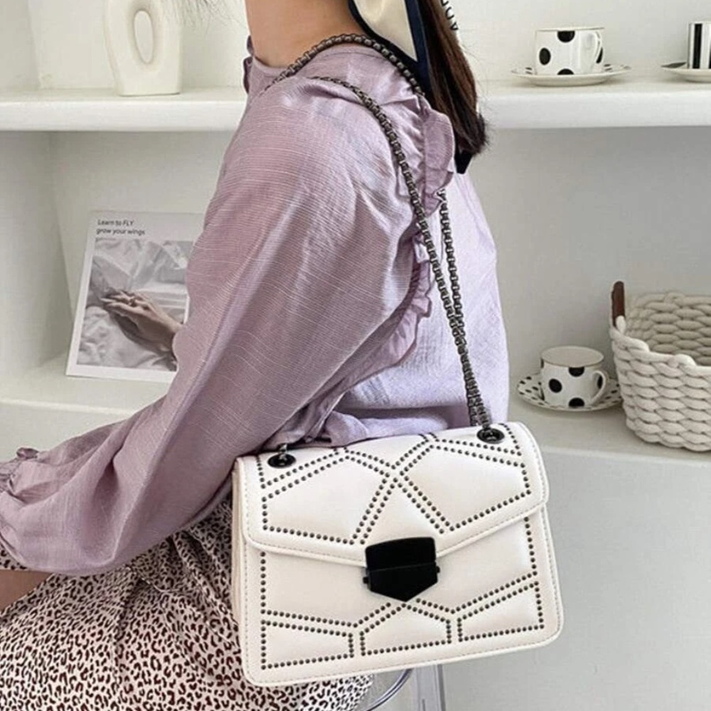 Studded Chain Evening Shoulder Crossbody Bag - Picture 8 of 14